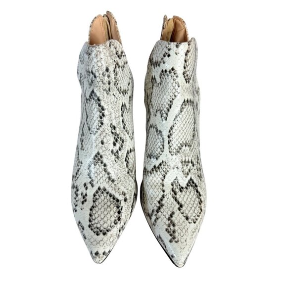 Steve Madden Edric Ankle Bootie Snakeskin Print Size 6 Block Heel Side Cut Out - Picture 9 of 13